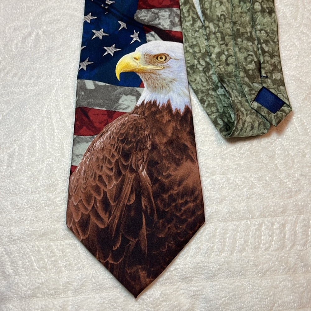 Patriotic Eagle men’s tie by Eagles wings American flag Statue of Liberty